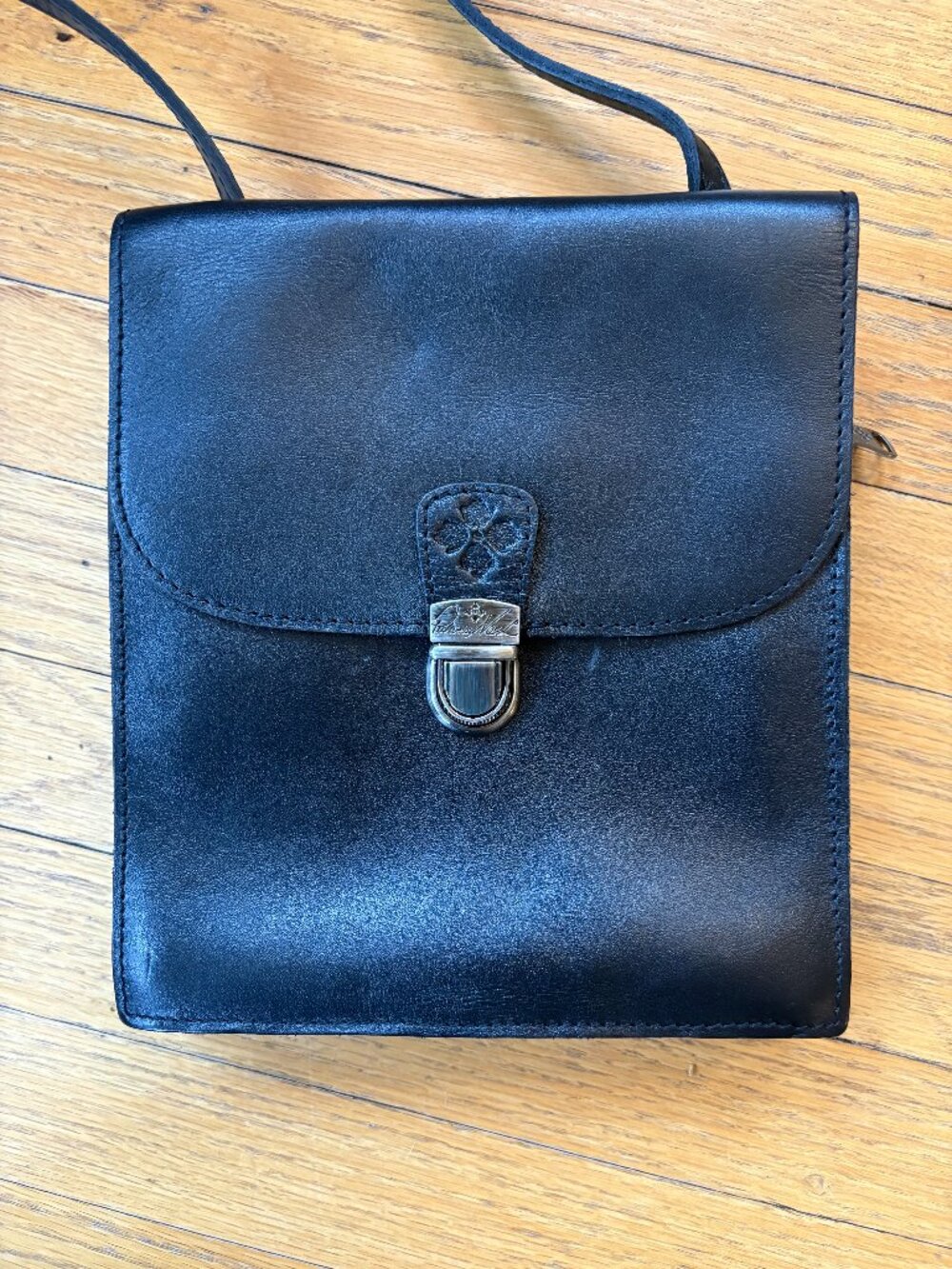Vintage Patricia Nash Leather Crossbody Bag Black RARE